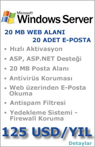 zm 20MB Web Alan - 20 E Posta